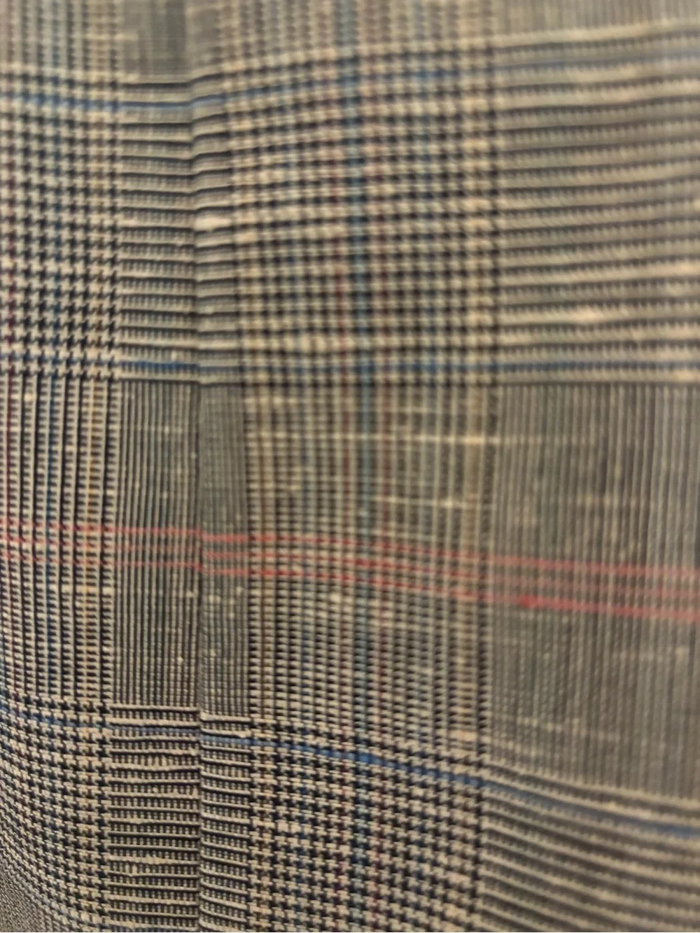 Pleated Grey Plaid Skirt - Size 14